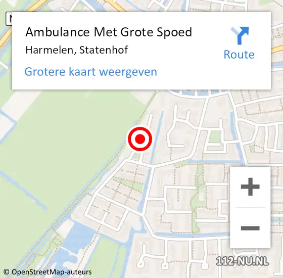 Locatie op kaart van de 112 melding: Ambulance Met Grote Spoed Naar Harmelen, Statenhof op 28 juni 2018 10:58