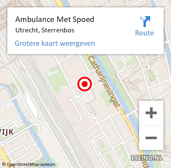 Locatie op kaart van de 112 melding: Ambulance Met Spoed Naar Utrecht, Sterrenbos op 28 juni 2018 11:23