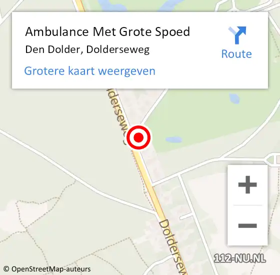 Locatie op kaart van de 112 melding: Ambulance Met Grote Spoed Naar Den Dolder, Dolderseweg op 28 juni 2018 11:46