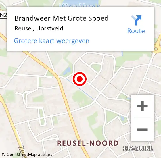 Locatie op kaart van de 112 melding: Brandweer Met Grote Spoed Naar Reusel, Horstveld op 28 juni 2018 12:17