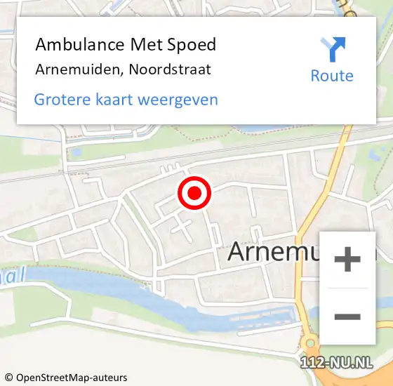 Locatie op kaart van de 112 melding: Ambulance Met Spoed Naar Arnemuiden, Noordstraat op 28 juni 2018 13:22