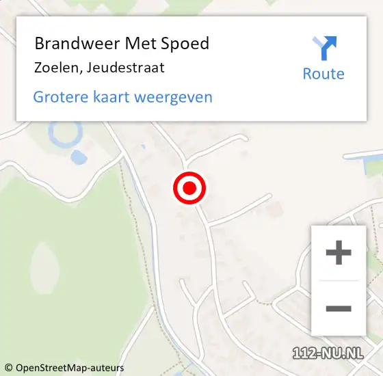 Locatie op kaart van de 112 melding: Brandweer Met Spoed Naar Zoelen, Jeudestraat op 28 juni 2018 14:03