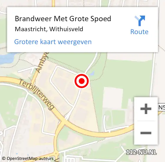 Locatie op kaart van de 112 melding: Brandweer Met Grote Spoed Naar Maastricht, Withuisveld op 28 juni 2018 14:40