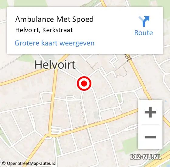 Locatie op kaart van de 112 melding: Ambulance Met Spoed Naar Helvoirt, Kerkstraat op 28 juni 2018 14:42