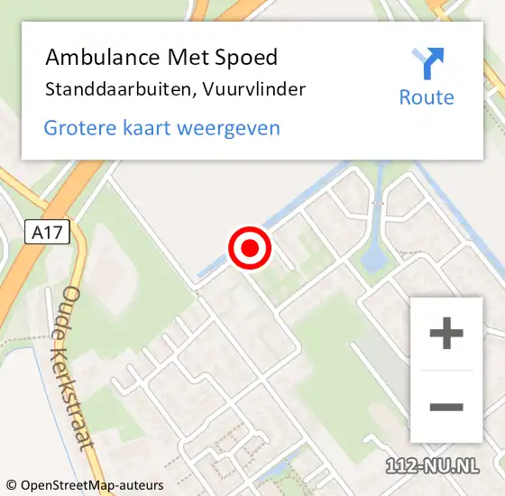 Locatie op kaart van de 112 melding: Ambulance Met Spoed Naar Standdaarbuiten, Vuurvlinder op 28 juni 2018 14:45