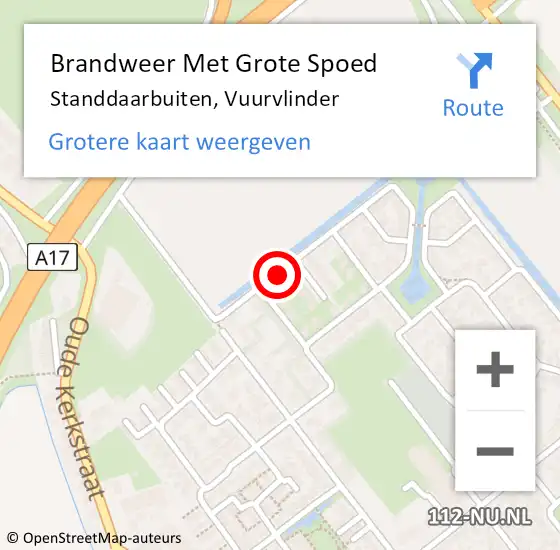 Locatie op kaart van de 112 melding: Brandweer Met Grote Spoed Naar Standdaarbuiten, Vuurvlinder op 28 juni 2018 15:06