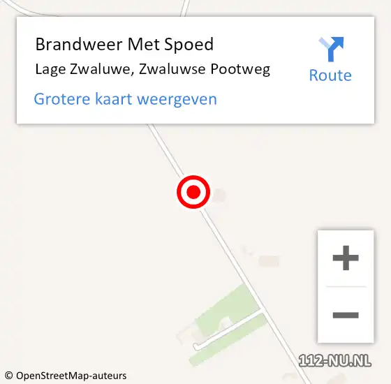 Locatie op kaart van de 112 melding: Brandweer Met Spoed Naar Lage Zwaluwe, Zwaluwse Pootweg op 28 juni 2018 15:59