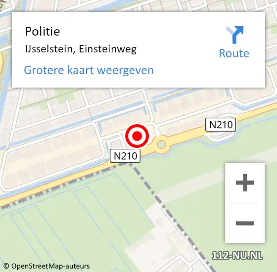 Locatie op kaart van de 112 melding: Politie IJsselstein, Einsteinweg op 28 juni 2018 16:13