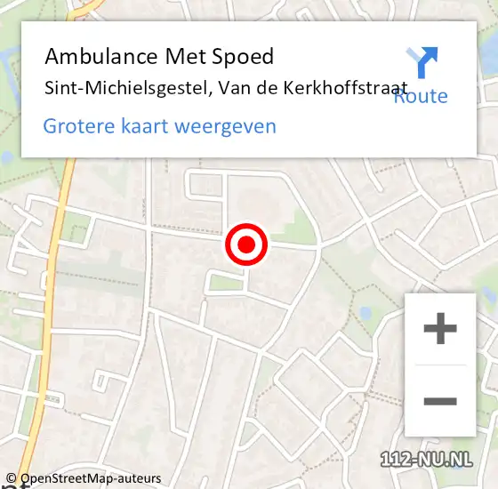 Locatie op kaart van de 112 melding: Ambulance Met Spoed Naar Sint-Michielsgestel, Van de Kerkhoffstraat op 28 juni 2018 16:16