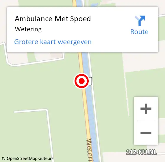 Locatie op kaart van de 112 melding: Ambulance Met Spoed Naar Wetering op 28 juni 2018 16:54