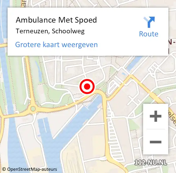 Locatie op kaart van de 112 melding: Ambulance Met Spoed Naar Terneuzen, Schoolweg op 28 juni 2018 17:59