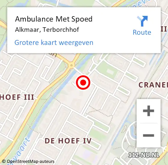 Locatie op kaart van de 112 melding: Ambulance Met Spoed Naar Alkmaar, Terborchhof op 28 juni 2018 20:16