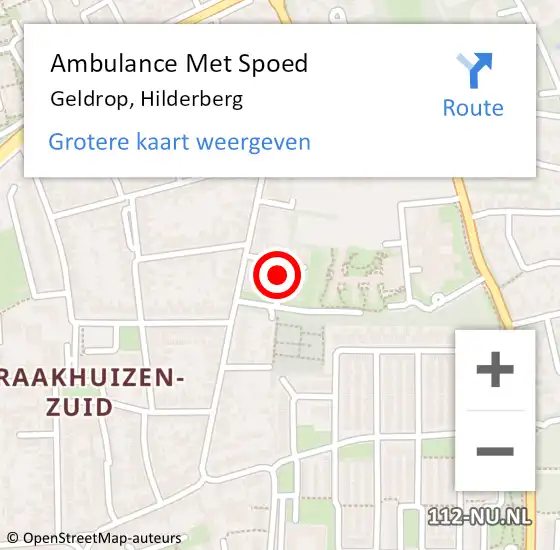 Locatie op kaart van de 112 melding: Ambulance Met Spoed Naar Geldrop, Hilderberg op 28 juni 2018 20:21