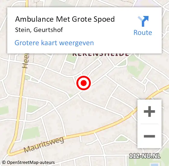 Locatie op kaart van de 112 melding: Ambulance Met Grote Spoed Naar Stein, Geurtshof op 1 maart 2014 03:26