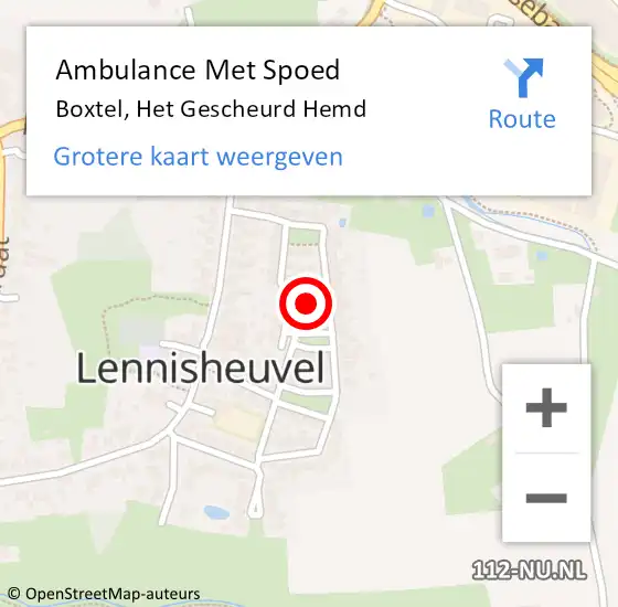 Locatie op kaart van de 112 melding: Ambulance Met Spoed Naar Boxtel, Het Gescheurd Hemd op 28 juni 2018 20:53