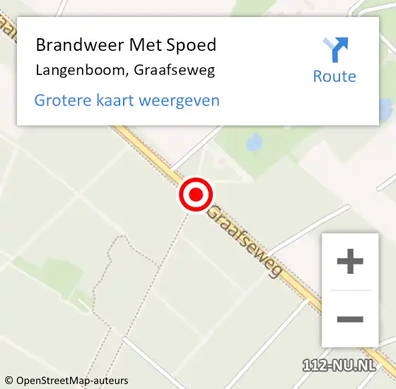 Locatie op kaart van de 112 melding: Brandweer Met Spoed Naar Langenboom, Graafseweg op 28 juni 2018 21:11