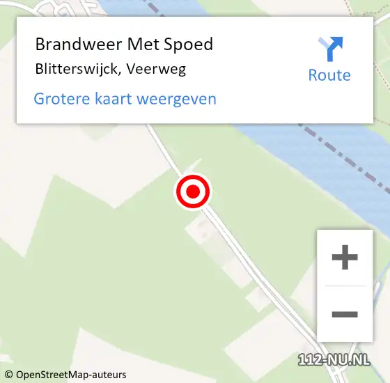 Locatie op kaart van de 112 melding: Brandweer Met Spoed Naar Blitterswijck, Veerweg op 28 juni 2018 21:41