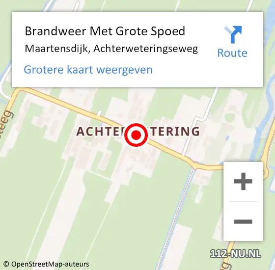 Locatie op kaart van de 112 melding: Brandweer Met Grote Spoed Naar Maartensdijk, Achterweteringseweg op 28 juni 2018 21:42