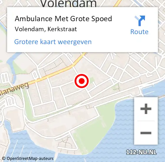 Locatie op kaart van de 112 melding: Ambulance Met Grote Spoed Naar Volendam, Kerkstraat op 28 juni 2018 22:25