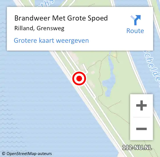 Locatie op kaart van de 112 melding: Brandweer Met Grote Spoed Naar Rilland, Grensweg op 28 juni 2018 22:37