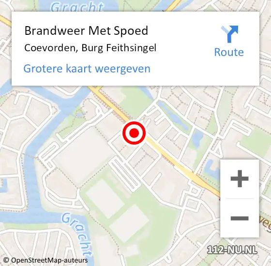 Locatie op kaart van de 112 melding: Brandweer Met Spoed Naar Coevorden, Burg Feithsingel op 28 juni 2018 23:40