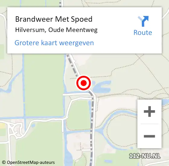 Locatie op kaart van de 112 melding: Brandweer Met Spoed Naar Hilversum, Oude Meentweg op 29 juni 2018 00:25