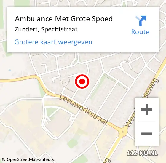 Locatie op kaart van de 112 melding: Ambulance Met Grote Spoed Naar Zundert, Spechtstraat op 29 juni 2018 02:40