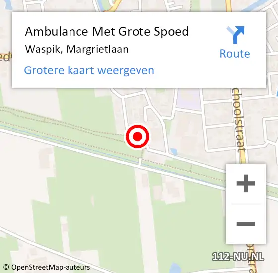 Locatie op kaart van de 112 melding: Ambulance Met Grote Spoed Naar Waspik, Margrietlaan op 29 juni 2018 03:12