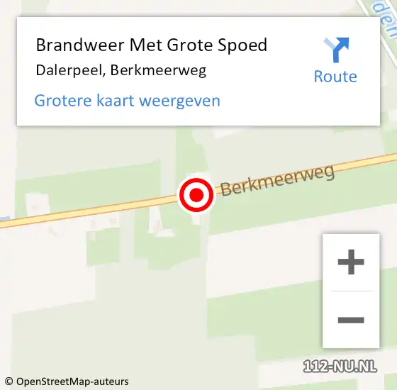 Locatie op kaart van de 112 melding: Brandweer Met Grote Spoed Naar Dalerpeel, Berkmeerweg op 29 juni 2018 05:20