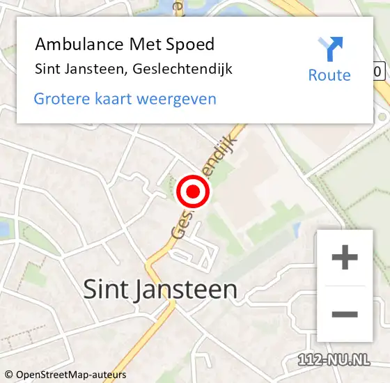 Locatie op kaart van de 112 melding: Ambulance Met Spoed Naar Sint Jansteen, Geslechtendijk op 29 juni 2018 07:22