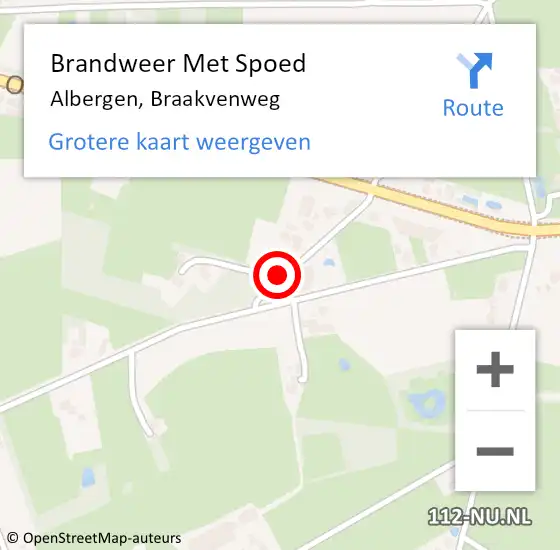 Locatie op kaart van de 112 melding: Brandweer Met Spoed Naar Albergen, Braakvenweg op 29 juni 2018 08:13