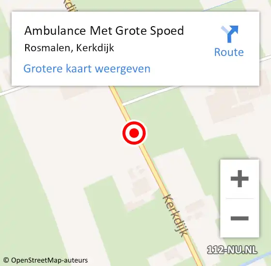 Locatie op kaart van de 112 melding: Ambulance Met Grote Spoed Naar Rosmalen, Kerkdijk op 29 juni 2018 08:45