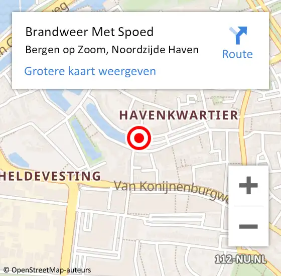 Locatie op kaart van de 112 melding: Brandweer Met Spoed Naar Bergen op Zoom, Noordzijde Haven op 29 juni 2018 10:02