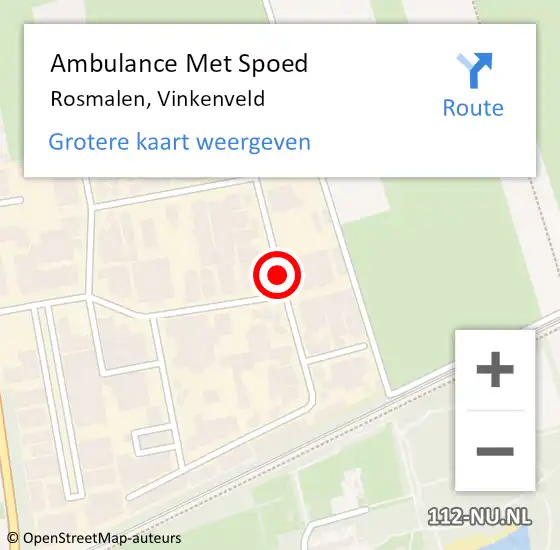 Locatie op kaart van de 112 melding: Ambulance Met Spoed Naar Rosmalen, Vinkenveld op 29 juni 2018 10:54