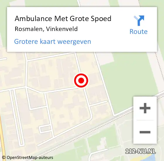 Locatie op kaart van de 112 melding: Ambulance Met Grote Spoed Naar Rosmalen, Vinkenveld op 29 juni 2018 10:57