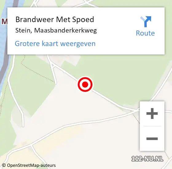 Locatie op kaart van de 112 melding: Brandweer Met Spoed Naar Stein, Maasbanderkerkweg op 29 juni 2018 11:38