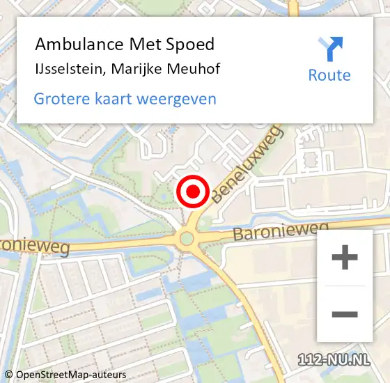 Locatie op kaart van de 112 melding: Ambulance Met Spoed Naar IJsselstein, Marijke Meuhof op 29 juni 2018 13:13