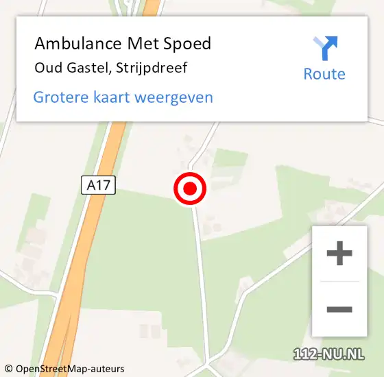 Locatie op kaart van de 112 melding: Ambulance Met Spoed Naar Oud Gastel, Strijpdreef op 29 juni 2018 13:56