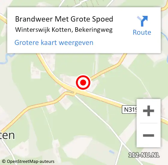 Locatie op kaart van de 112 melding: Brandweer Met Grote Spoed Naar Winterswijk Kotten, Bekeringweg op 29 juni 2018 14:10