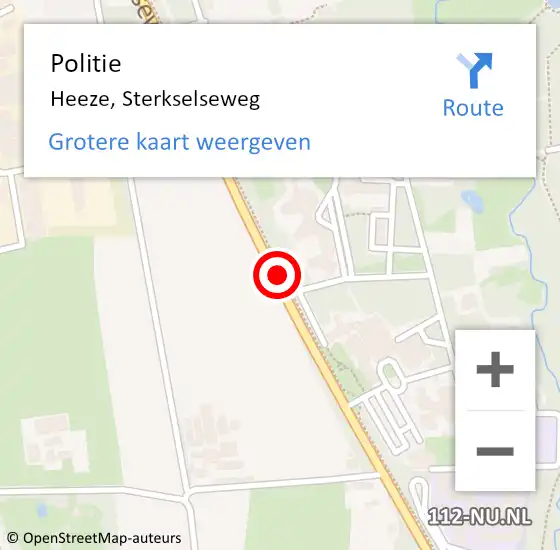 Locatie op kaart van de 112 melding: Politie Heeze, Sterkselseweg op 29 juni 2018 15:25