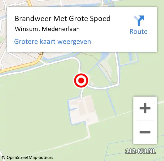 Locatie op kaart van de 112 melding: Brandweer Met Grote Spoed Naar Winsum, Medenerlaan op 29 juni 2018 15:43