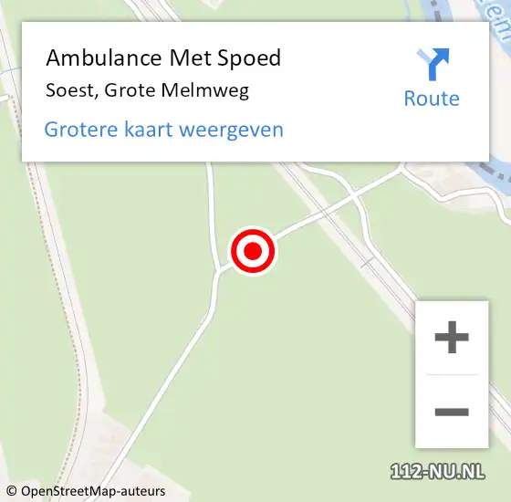 Locatie op kaart van de 112 melding: Ambulance Met Spoed Naar Soest, Grote Melmweg op 29 juni 2018 15:49