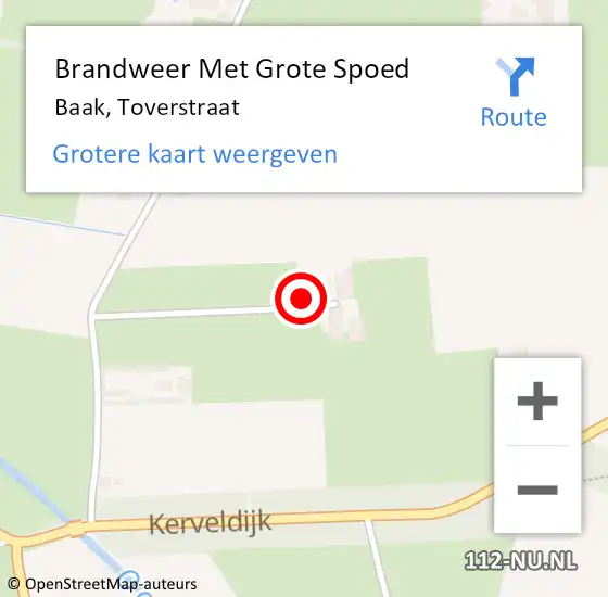 Locatie op kaart van de 112 melding: Brandweer Met Grote Spoed Naar Baak, Toverstraat op 1 maart 2014 07:53