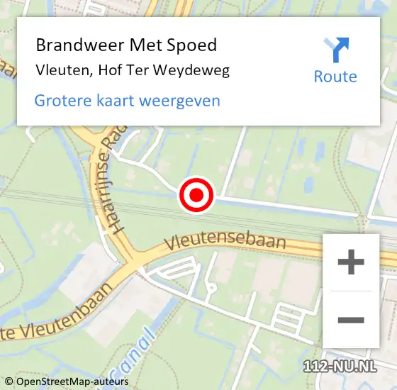 Locatie op kaart van de 112 melding: Brandweer Met Spoed Naar Vleuten, Hof Ter Weydeweg op 29 juni 2018 16:41