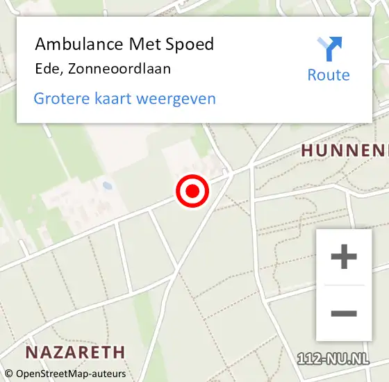 Locatie op kaart van de 112 melding: Ambulance Met Spoed Naar Ede, Zonneoordlaan op 29 juni 2018 16:47