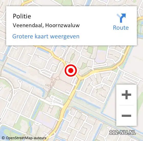 Locatie op kaart van de 112 melding: Politie Veenendaal, Hoornzwaluw op 29 juni 2018 17:09