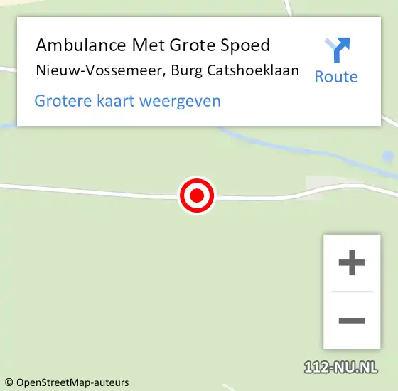 Locatie op kaart van de 112 melding: Ambulance Met Grote Spoed Naar Nieuw-Vossemeer, Burg Catshoeklaan op 29 juni 2018 17:37