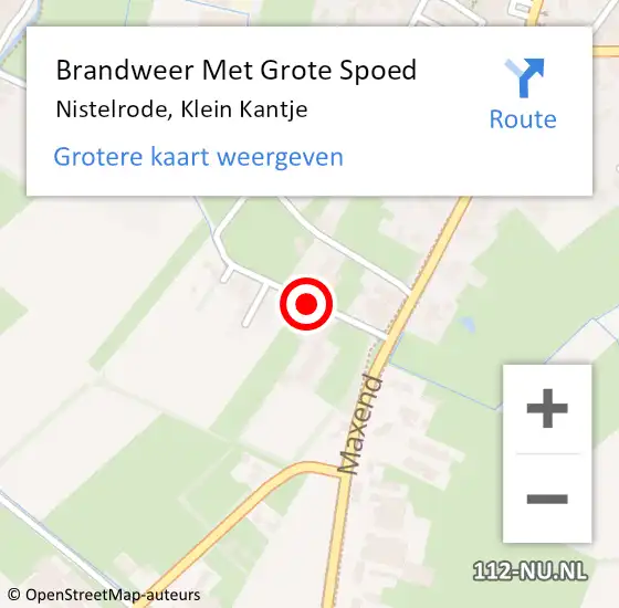 Locatie op kaart van de 112 melding: Brandweer Met Grote Spoed Naar Nistelrode, Klein Kantje op 29 juni 2018 18:20