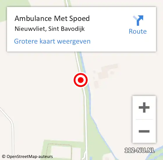 Locatie op kaart van de 112 melding: Ambulance Met Spoed Naar Nieuwvliet, Sint Bavodijk op 29 juni 2018 18:25