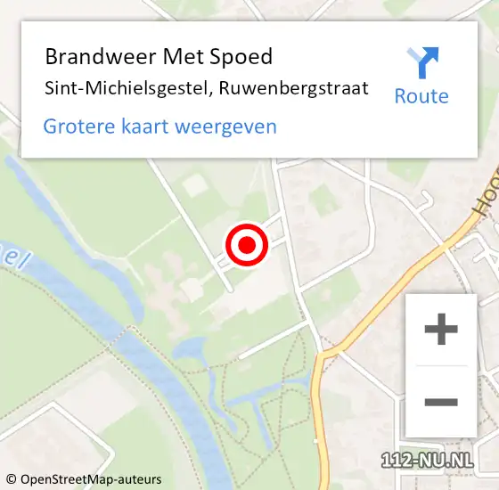 Locatie op kaart van de 112 melding: Brandweer Met Spoed Naar Sint-Michielsgestel, Ruwenbergstraat op 29 juni 2018 19:08